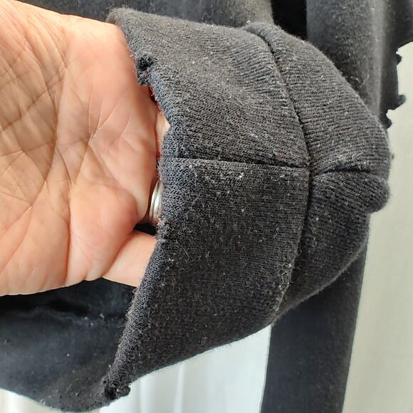 alo Black Cropped Crewneck Sweathsirt with distressing, xs - Picture 6 of 11